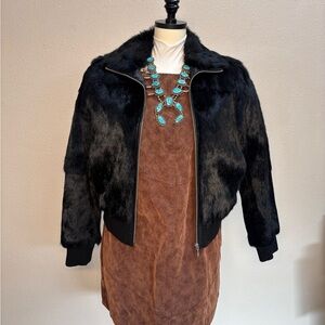 Black real rabbit fur Women's Jacket